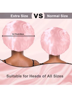 BOFAN Bonnet with Tie Band, Satin Hair Silk Bonnet for Sleeping Women, Sleep Bonnets for Women, Double Layer Sleep Cap for Curly Hair Braids（Pink）  - Image 3