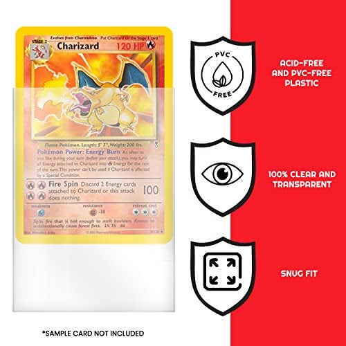 EVORETRO 400 Perfect Fit Sleeves - for Pokemon Card, MTG, YugiOh, Paldean Fates, Lorcana, One Piece, Dragon Ball. 2.5x3.5 Double Sleeve, Inner Card Sleeves 63.5mm x 88mm - Image 4