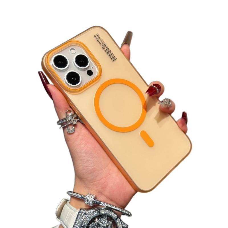 PC MagSafe Case for iPhone 12 with Drop Protection and Strong Magnetic plus Shockproof plus Skin Feel plus Matte Finish in Orange - Layan Lure - Image 1
