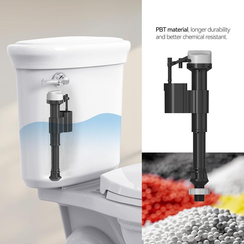 RT A1250L Toilet Fill Valve Toilet Tank Parts Replacement Universal Toilet Repair Kit Inside Tank Quiet Fill Anti-Siphon - Image 2