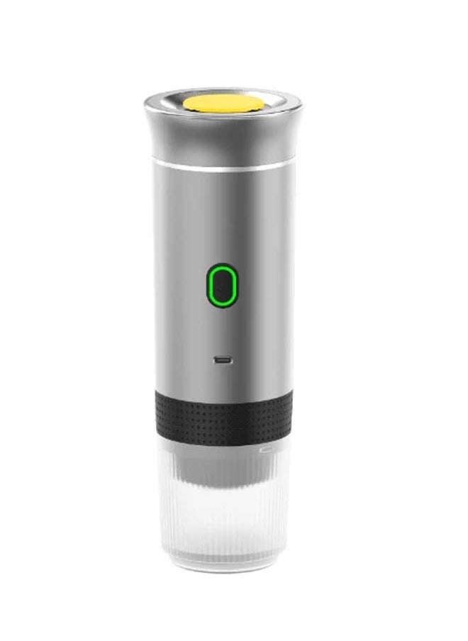 L&E Portable Electric Espresso Machine with 3-5 Min Self-Heating, Mini Car Travel Coffee Maker with 8500mAh Battery, Compatible with Ground Coffee & NS Capsule for Home, Office (Silver)  - Image 1