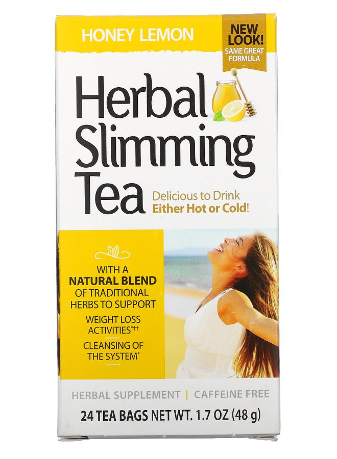 Herbal Slimming Tea Honey Lemon Caffeine Free 24 Tea Bags 1.7 oz (48 g)