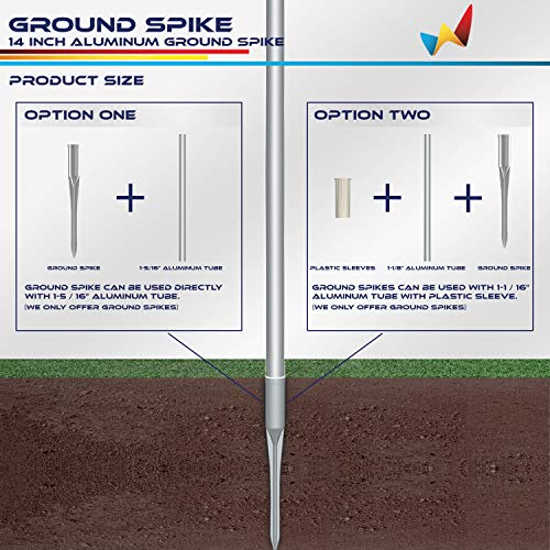 Windscreen4less Fence Post Anchor Ground Spikes 1-5/16'' ID Round Pole Holder Socket Sleeve for Dirt Clay Grass Aluminum Pack of 5 - Image 4