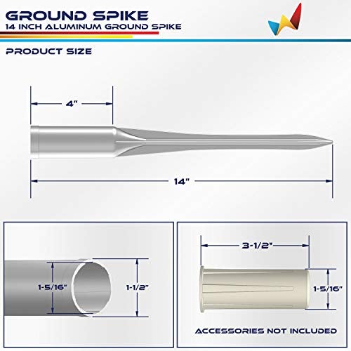 Windscreen4less Fence Post Anchor Ground Spikes 1-5/16'' ID Round Pole Holder Socket Sleeve for Dirt Clay Grass Aluminum Pack of 5 - Image 3