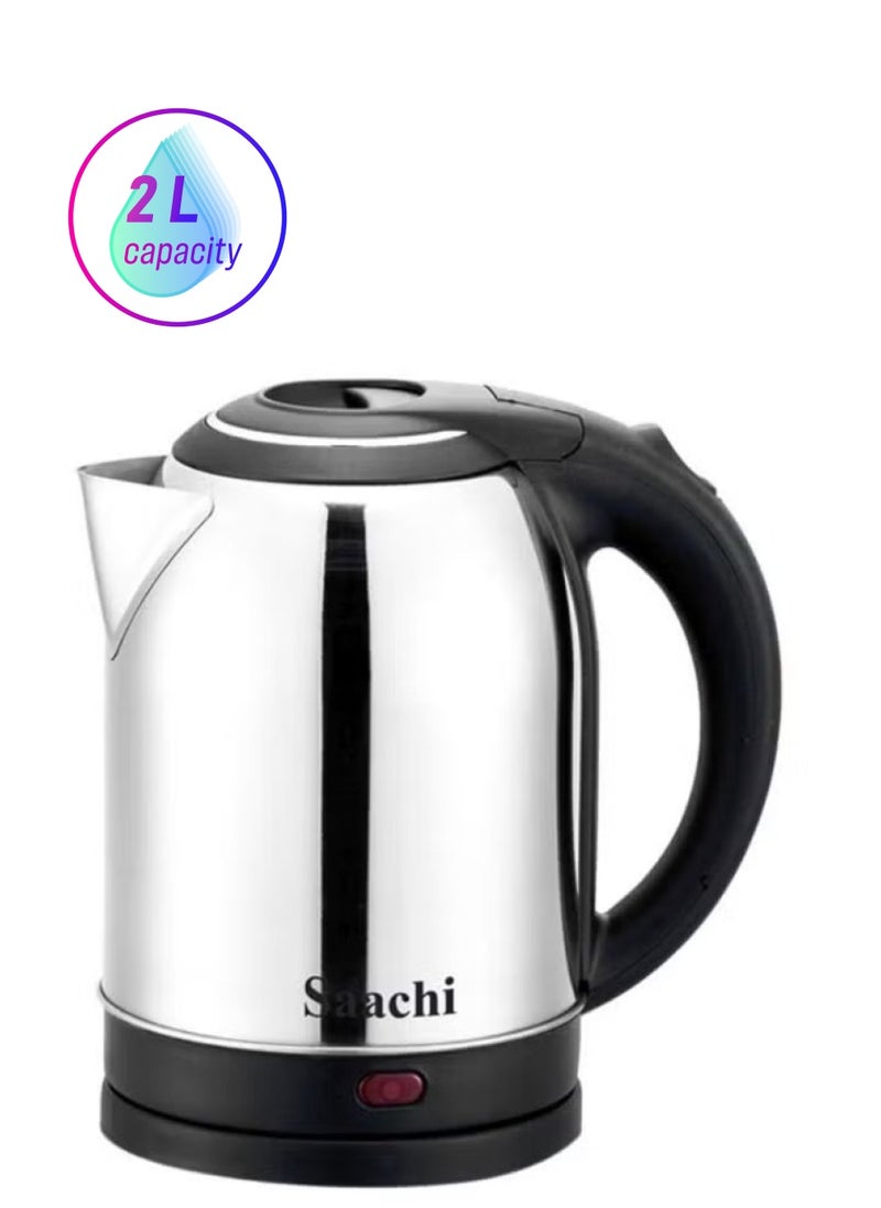 Sacchi Stainless Steel Electric Kettle 2 L 2200 W NL-KT-7736-ST Silver/Black  - Image 1