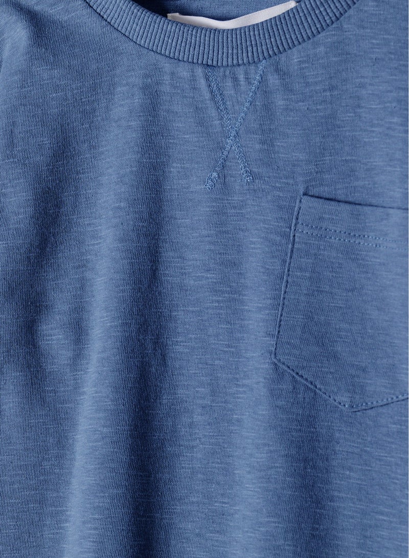 MINOTI Boys Long Sleeve Basic T-Shirt with Chest Pocket - Image 3