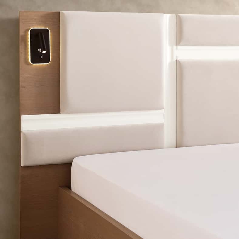 Pan Home مجموعة غرفة نوم ماكرينا 5 قطع 180X200 سم - أبيض وجوز - Image 5