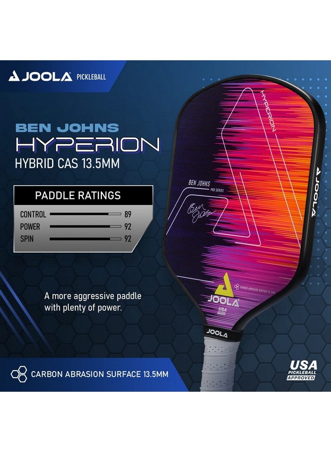 JOOLA JOOLA Ben Johns Hyperion CAS 13.5 Pickleball Paddle - Carbon Abrasion Surface with High Grit & Spin, Elongated Handle, 13.5mm Pickle Ball Paddle with Polypropylene Honeycomb Core, USAPA Approved  - Image 2