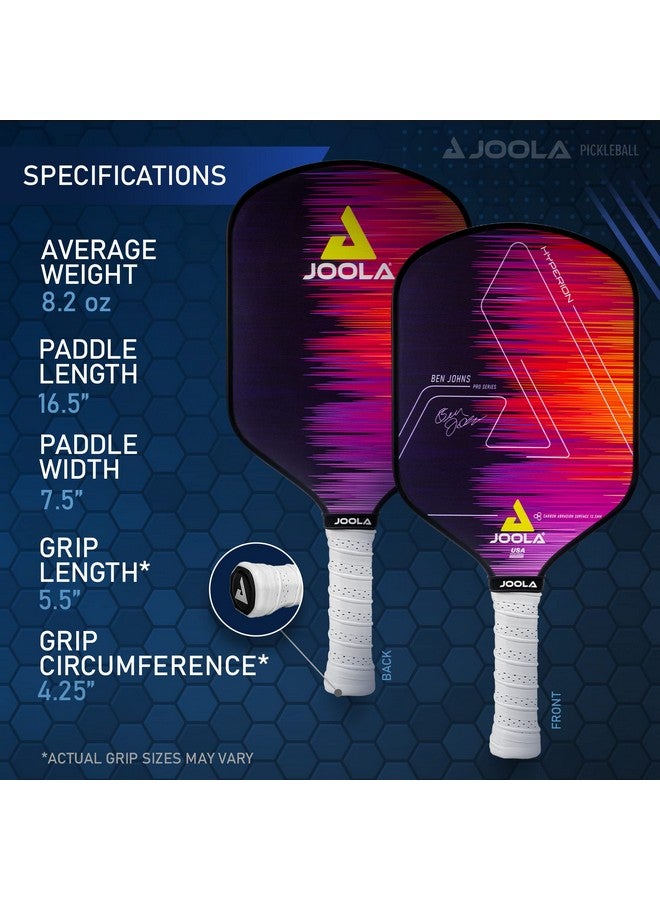 JOOLA JOOLA Ben Johns Hyperion CAS 13.5 Pickleball Paddle - Carbon Abrasion Surface with High Grit & Spin, Elongated Handle, 13.5mm Pickle Ball Paddle with Polypropylene Honeycomb Core, USAPA Approved  - Image 5