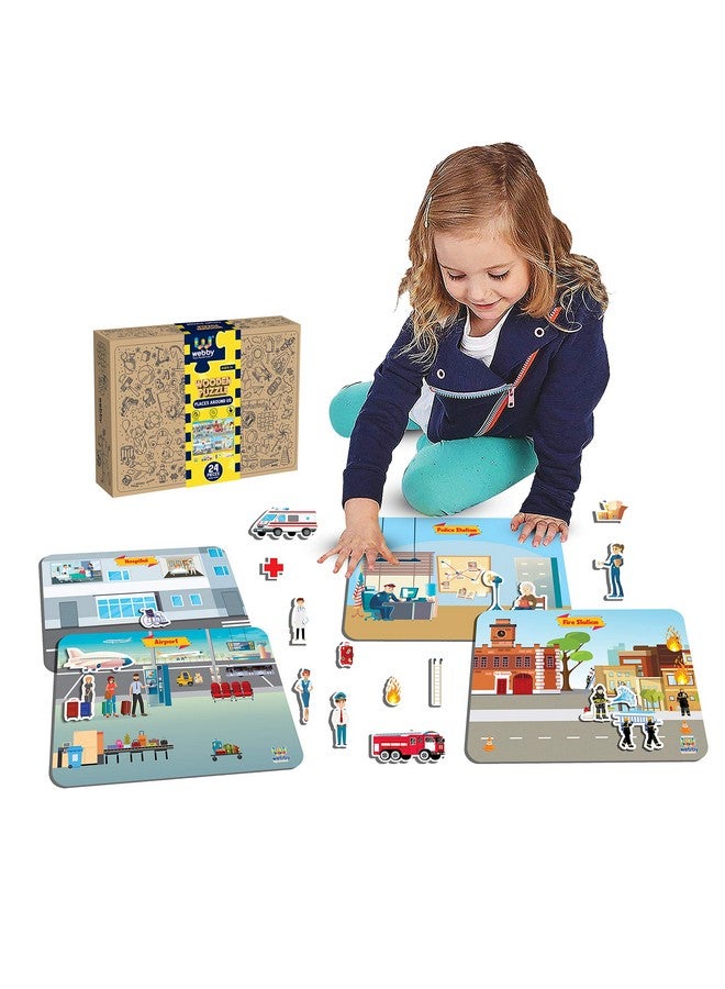 Webby Places Around Us Wooden Jigsaw Puzzle Toy, 24 Pcs for Toddler of 2 Years - 3 Years - Image 1