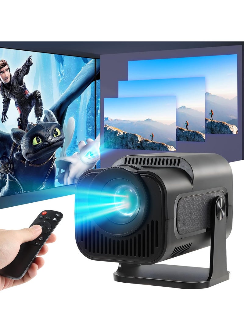 Mini Projector,HY320 Mini 4K 200 ANSI Projector with Wifi 6 and Bluetooth 5, Portable Projector Auto Keystone Correction,30"-130" Screen,180°Rotatable, Android 11.0 Smart Movie Projector  - Image 1