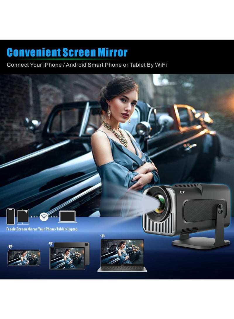 Mini Projector,HY320 Mini 4K 200 ANSI Projector with Wifi 6 and Bluetooth 5, Portable Projector Auto Keystone Correction,30"-130" Screen,180°Rotatable, Android 11.0 Smart Movie Projector  - Image 3