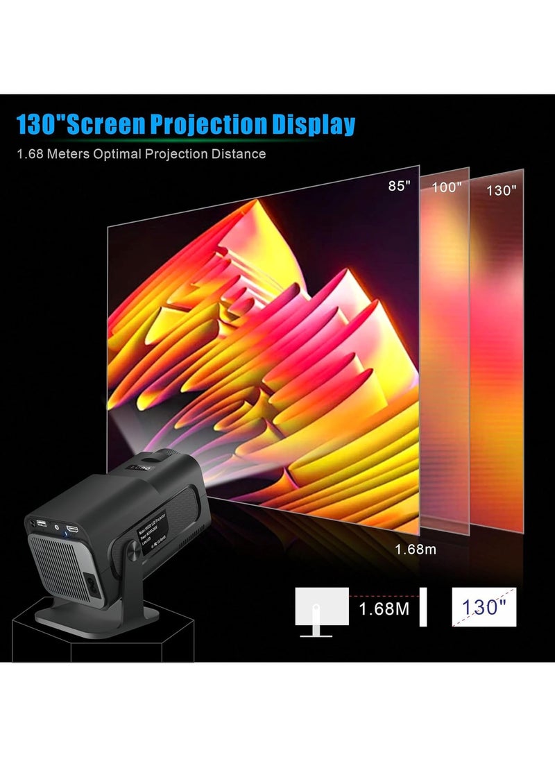 Mini Projector,HY320 Mini 4K 200 ANSI Projector with Wifi 6 and Bluetooth 5, Portable Projector Auto Keystone Correction,30"-130" Screen,180°Rotatable, Android 11.0 Smart Movie Projector  - Image 5