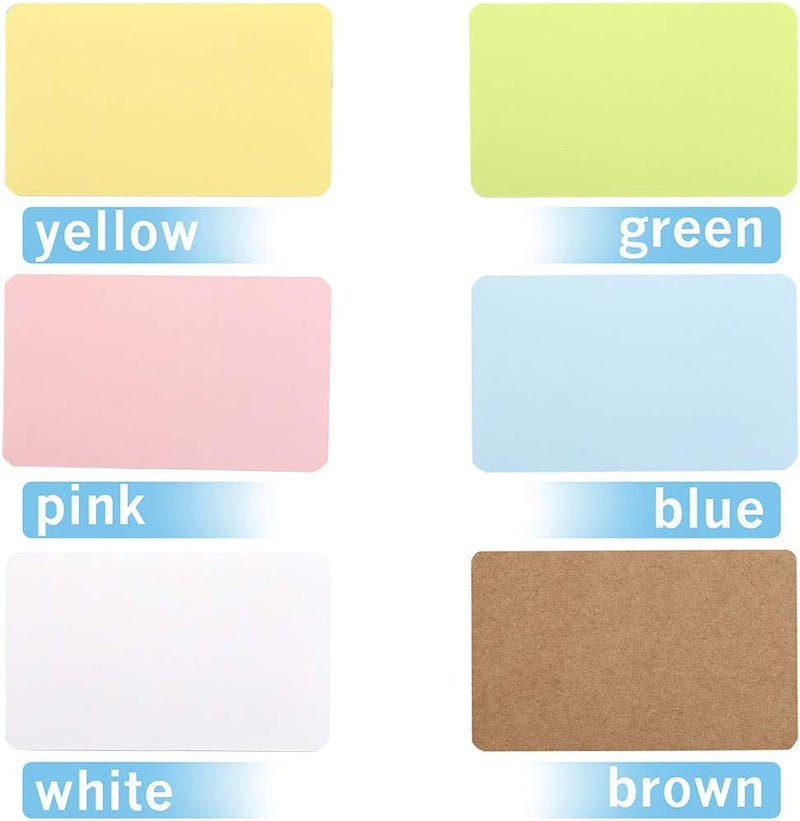 Nettbe 100pcs 3.54"x2" Blank Kraft Paper Business Card, Words Message Notes paper Tags, Mini Craft Cardboard Festival gifts - 6 colors - Image 3