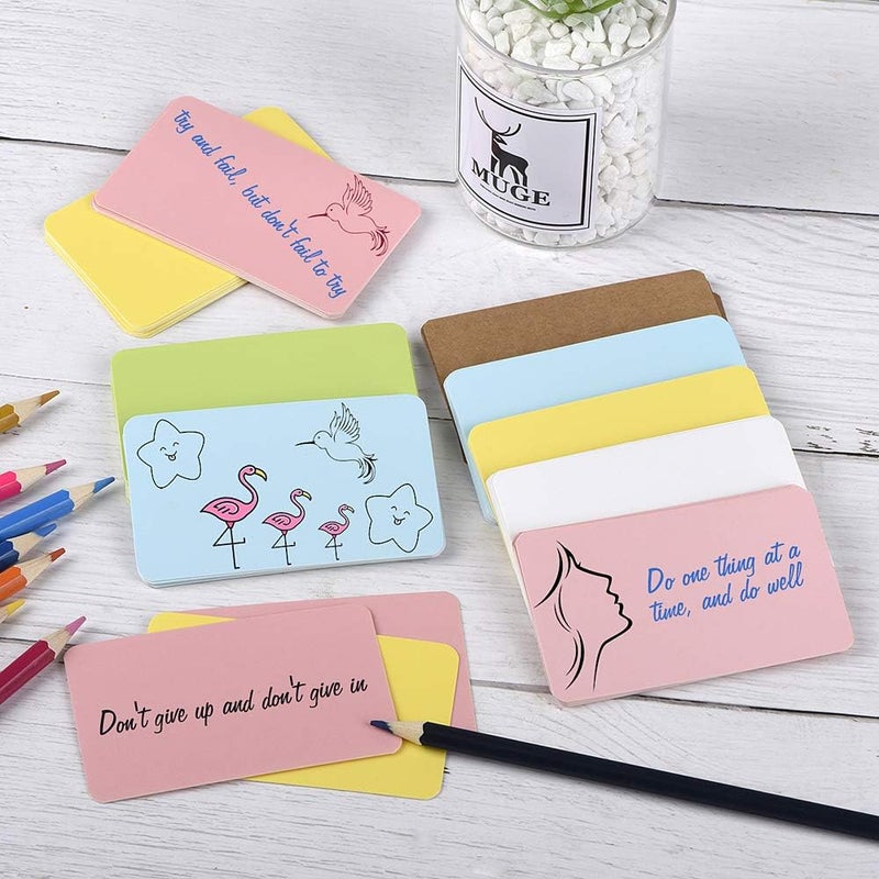 Nettbe 100pcs 3.54"x2" Blank Kraft Paper Business Card, Words Message Notes paper Tags, Mini Craft Cardboard Festival gifts - 6 colors - Image 5
