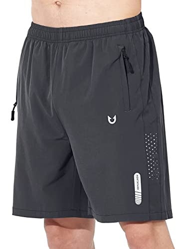 NORTHYARD Men's Athletic Running Shorts Quick Dry Workout Shorts 7"/ 5"/ 9" Lightweight Sports Gym Basketball Shorts Hiking Exercise Darkgrey L - Image 1