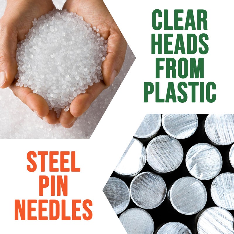 Braidz Clear Thumb Tacks for Wall 100- Pack - Clear Plastic Head Thumbtacks with Steel Point - Push Pins for Bulletin Board, Corkboard, Map, Calendar, Photo, Home Office, and Craft Projects - Image 4