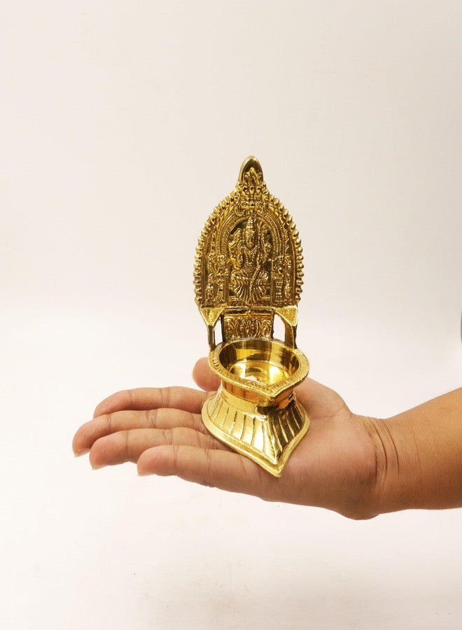 Spillbox Traditional Brass Diya for Puja | Pooja Deepak Deepam Oil Lamp for Home Temple| Samai Ashta Lakshmi Oil Lamp Kamatchi Devi Maa Diya Sri Kamatchi Amman Vilakku - Karumbu Kamatchi Small - Image 2