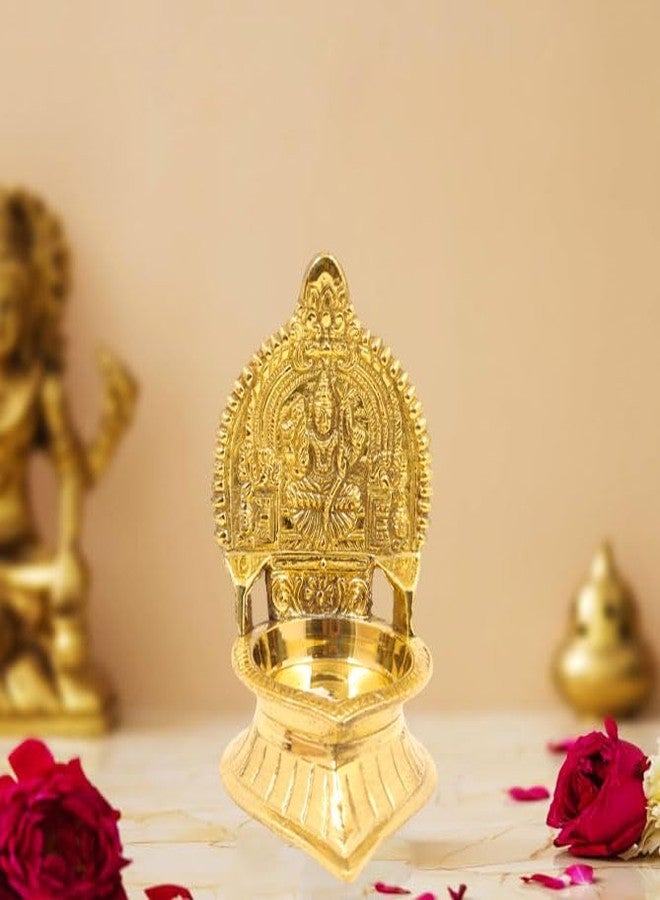 Spillbox Traditional Brass Diya for Puja | Pooja Deepak Deepam Oil Lamp for Home Temple| Samai Ashta Lakshmi Oil Lamp Kamatchi Devi Maa Diya Sri Kamatchi Amman Vilakku - Karumbu Kamatchi Small - Image 1