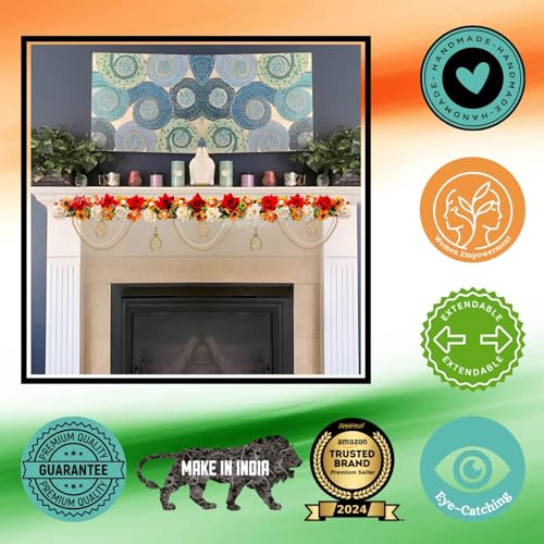 Virushka Handicraft Rose & Pearl Door Toran For Home Decoration And Office Decor|Door Hanging For Door Decoration, Thoranam/Thorans For Main Entrance Door, Latest Bandarwal For Home Door | - 38 Inch - Image 4