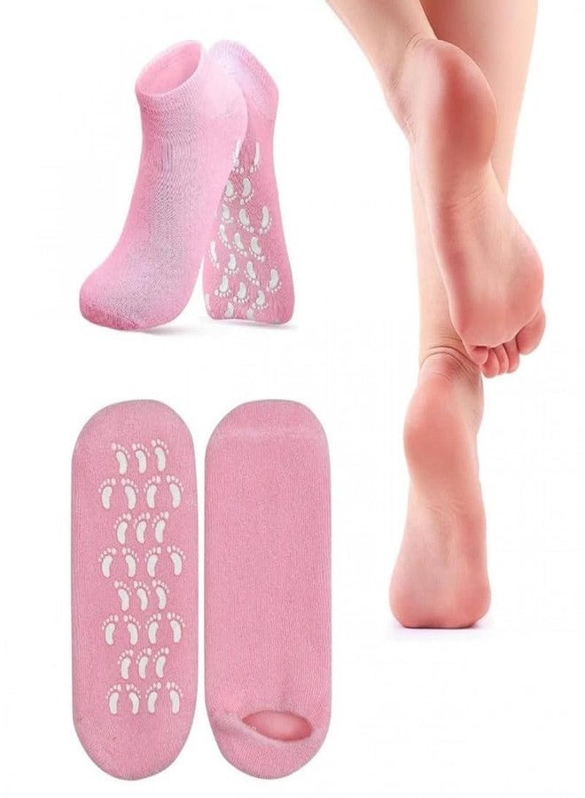 Moisturizing Gel Spa Socks for Dry Cracked Heels - Non-Slip Lotion Socks for Women - Washable Foot Care Treatment for Hard Skin Repair (Multicolor) - Image 2
