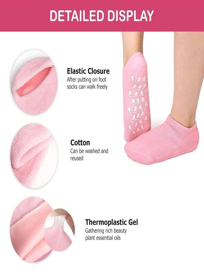 Moisturizing Gel Spa Socks for Dry Cracked Heels - Non-Slip Lotion Socks for Women - Washable Foot Care Treatment for Hard Skin Repair (Multicolor) - Image 4