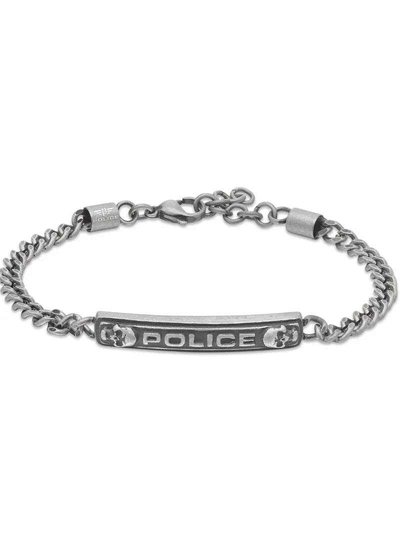 POLICE Cranio Antique Silver Stainless Steel Gents Bracelet