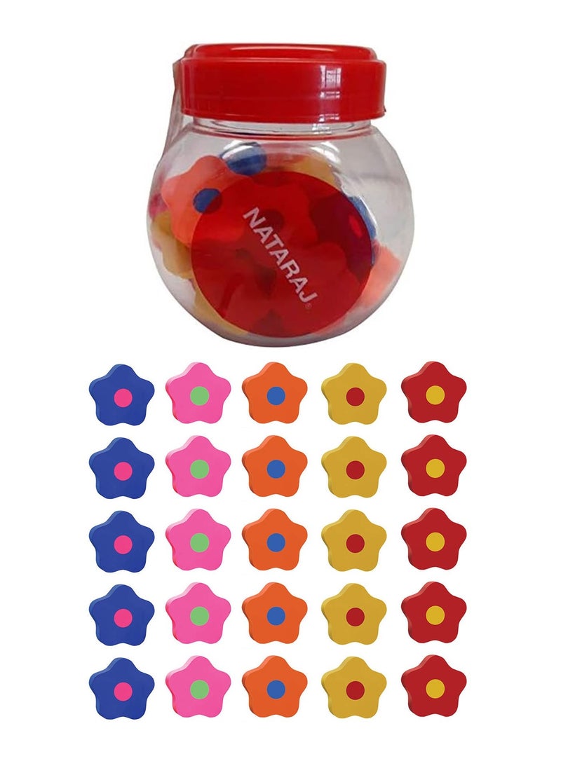NATARAJ 25-Piece Petals Eraser Assorted Colours 