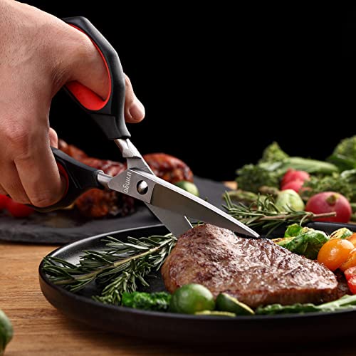 LIVINGO Kitchen Shears Heavy Duty: Cooking Scissors Dishwasher Safe Come Apart Sharp Forged Stainless Steel Blade Utility Food All Purpose for Cutting Poultry Chicken Meat Bones Vegetable, 8.5 inches - Image 2