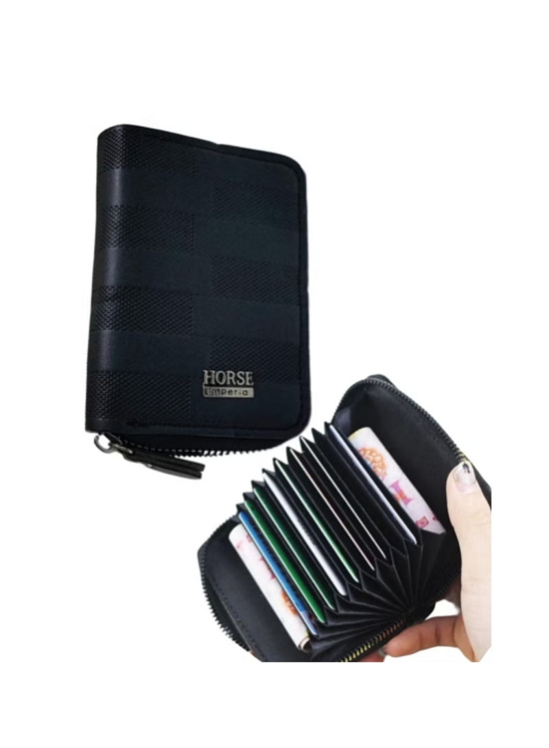 Horse Zipper Card Wallet - Black - Image 3