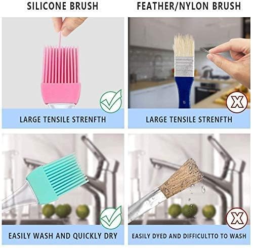 DARKFISH Flat Pastry Brush MultiPurpose Silicone Durable Easy Use Oil Cooking Brush for Grilling Tandoor Cooking Baking BBQ Cooking Tools  - Image 2