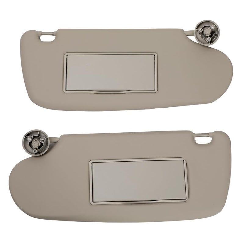 HIMIKI Left Driver & Right Passenger Side Sun Visor with Mirror Sunvisors Replacement for Ram 1500 2500 3500 2002 2003 2004 2005 2006 2007 2008 2009 02 03 04 05 06 07 08 09 Beige - Image 1
