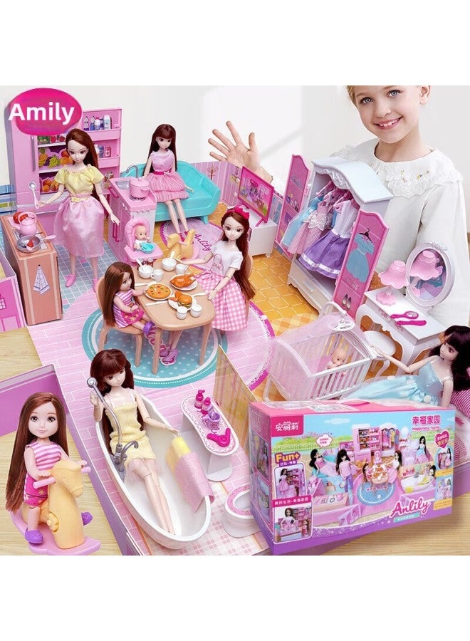 Anliba Biyang Doll Suit Big Gift Box Portable Dress-up Doll Girls' Toy Children's Birthday Gift-Color:Barbie Love Cute Pet Beauty Shop 66066 - Image 2