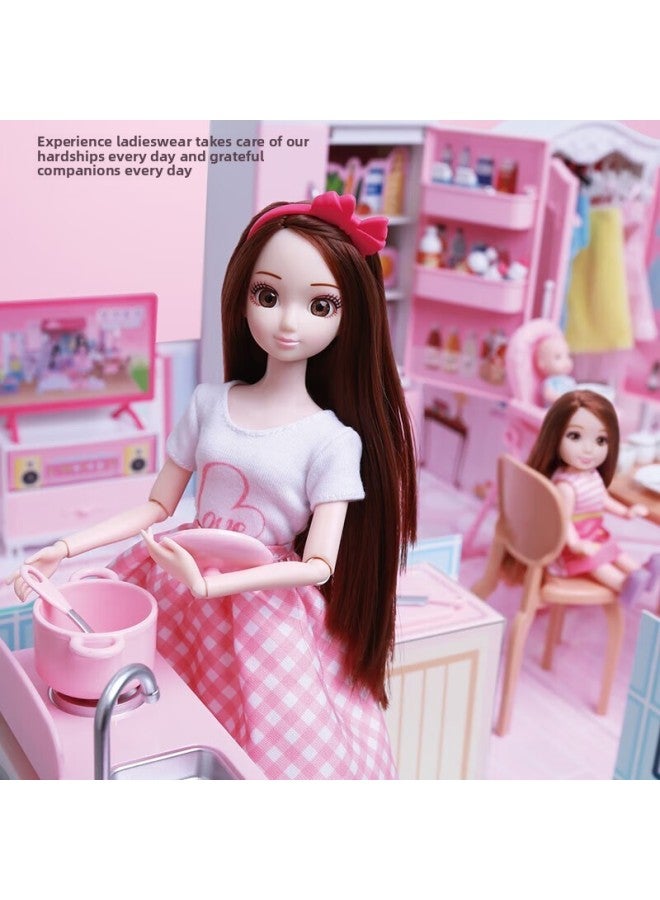 Anliba Biyang Doll Suit Big Gift Box Portable Dress-up Doll Girls' Toy Children's Birthday Gift-Color:Barbie Love Cute Pet Beauty Shop 66066 - Image 3