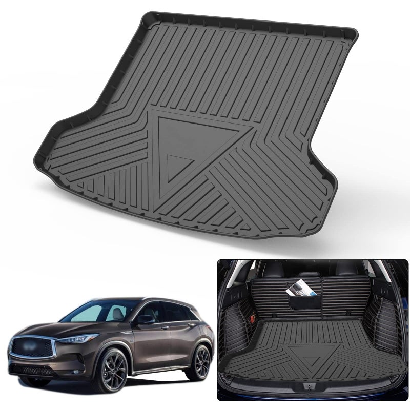 Elsetyler Cargo Liner for 20192025 QX50  Black TPE All Weather Heavy Duty Waterproof Rear Cargo Tray Trunk Floor Mat Protector Compatible with 20192025 Infiniti QX50