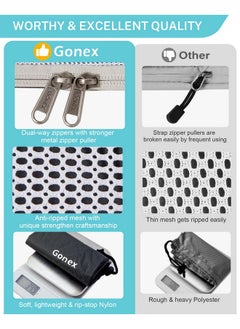 Gonex Gonex Compression Packing Cubes Mesh Organizers L+M+S+XS+Slim+Laundry Bag Blue  - Image 3