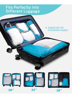 Gonex Gonex Compression Packing Cubes Mesh Organizers L+M+S+XS+Slim+Laundry Bag Blue  - Image 5