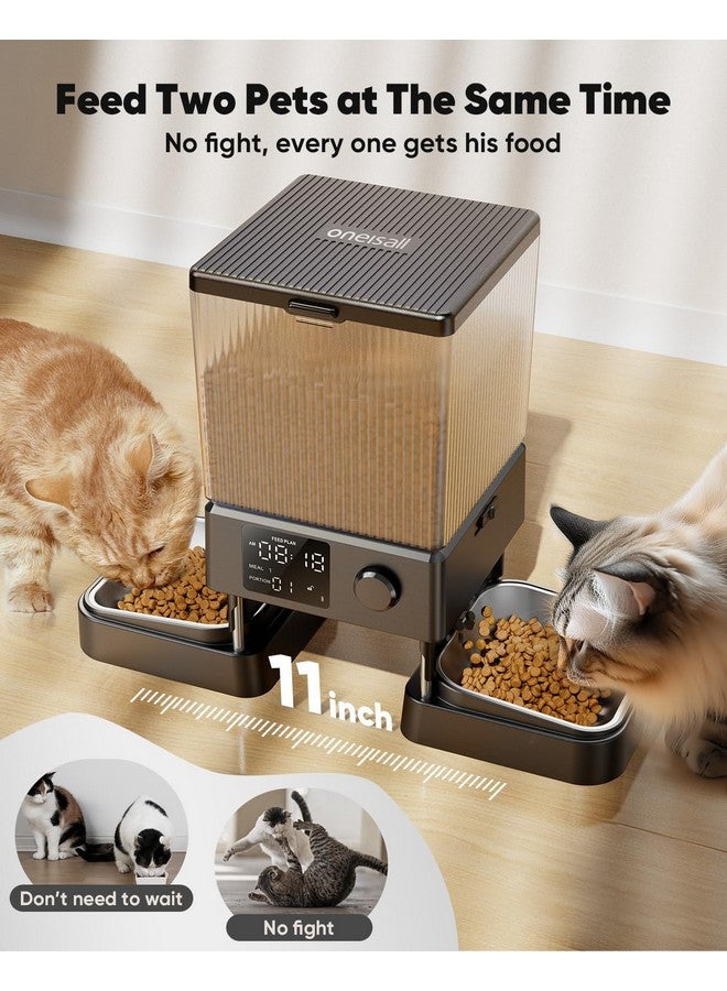 Oneisall Automatic Cat Feeder For 2 Cats, 20 Cups/5L Automatic Cat Food Dispenser For Small Pets Indoor, Timed Cat Feeder For Dry Food - Image 2