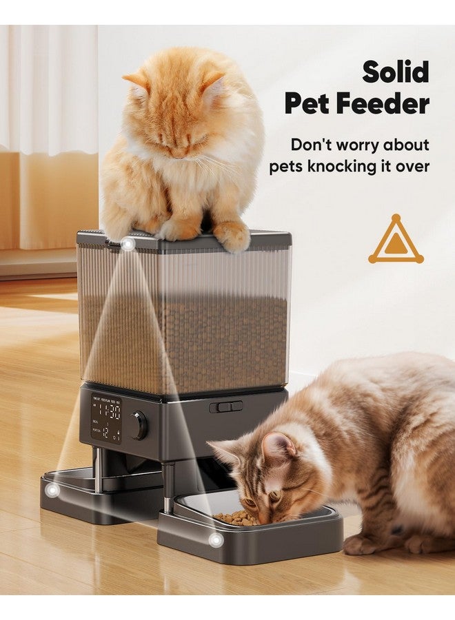 Oneisall Automatic Cat Feeder For 2 Cats, 20 Cups/5L Automatic Cat Food Dispenser For Small Pets Indoor, Timed Cat Feeder For Dry Food - Image 5