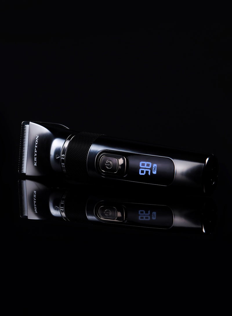 KRYPTON Professional Hair & Beard Trimmer – Cordless, IPX7 Waterproof, Digital Display, 240 Min Runtime | Ceramic Blade, Quick USB Charging, 2000mAh Battery | Home & Salon Use Silver And Black - Image 3