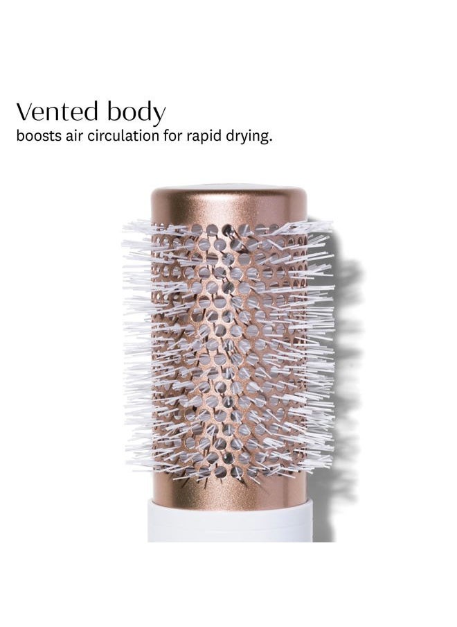 T3 Micro Volume Round Hair Brush CeramicCoated Barrel Vented Round Brush for Blow Drying Heat Resistant Bristles, White/Rose Gold  - Image 3