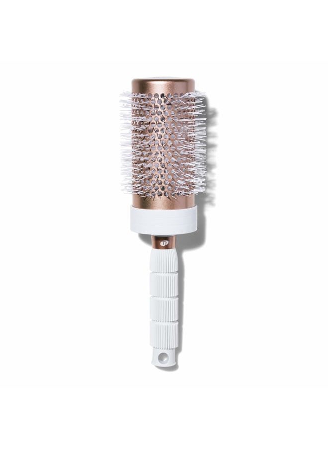 T3 Micro Volume Round Hair Brush CeramicCoated Barrel Vented Round Brush for Blow Drying Heat Resistant Bristles, White/Rose Gold  - Image 1