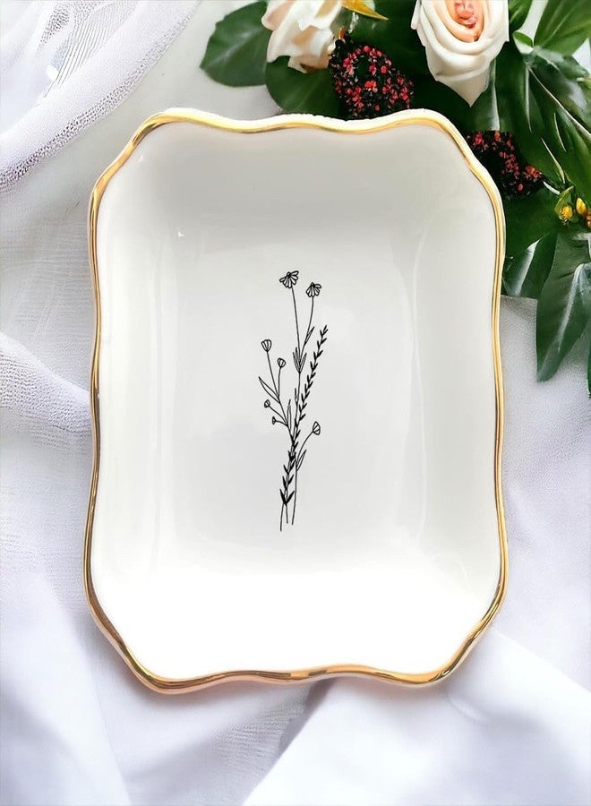 BAT TRANG Ceramic Flower Ring Dish Gifts for Mom, Bridal Shower Gift, Friendship Gift, Bridesmaid Gift, Daughter Birthday, Mother in Law Wedding Gift, Floral Gift (B09QWB4FPH) - Image 5