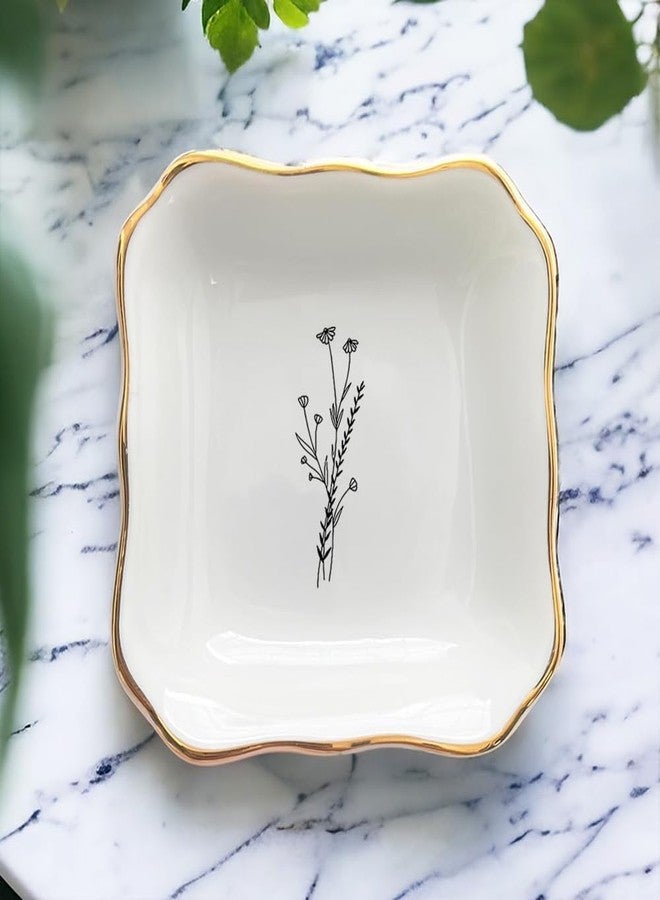BAT TRANG Ceramic Flower Ring Dish Gifts for Mom, Bridal Shower Gift, Friendship Gift, Bridesmaid Gift, Daughter Birthday, Mother in Law Wedding Gift, Floral Gift (B09QWB4FPH) - Image 2