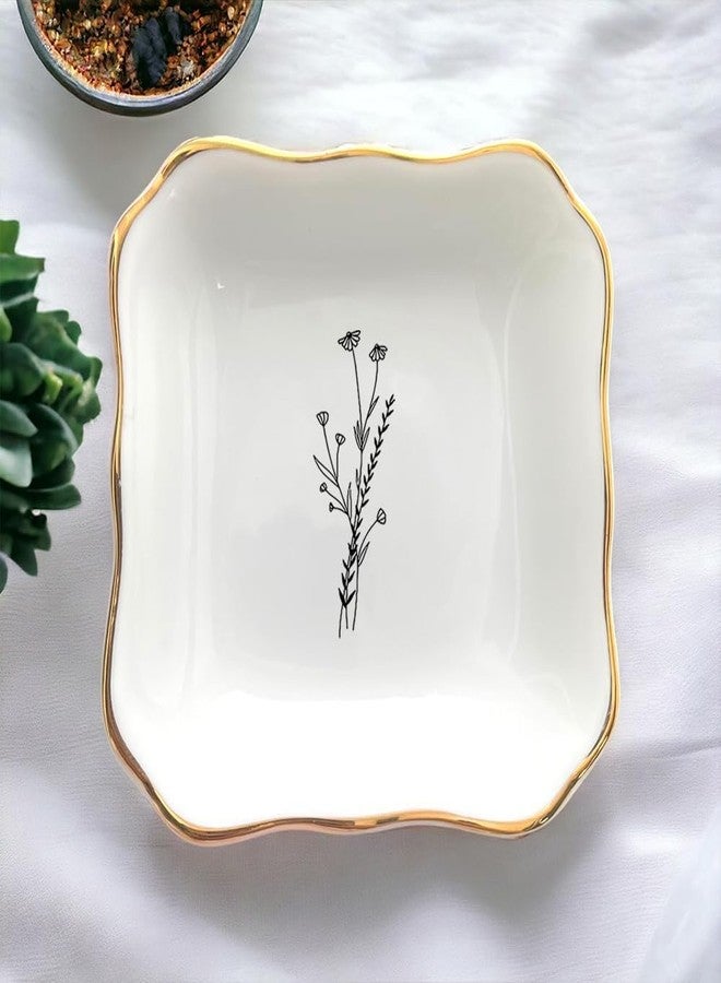 BAT TRANG Ceramic Flower Ring Dish Gifts for Mom, Bridal Shower Gift, Friendship Gift, Bridesmaid Gift, Daughter Birthday, Mother in Law Wedding Gift, Floral Gift (B09QWB4FPH) - Image 3