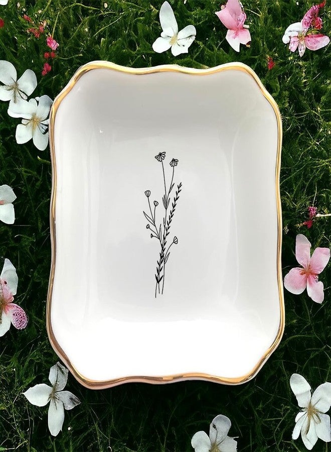 BAT TRANG Ceramic Flower Ring Dish Gifts for Mom, Bridal Shower Gift, Friendship Gift, Bridesmaid Gift, Daughter Birthday, Mother in Law Wedding Gift, Floral Gift (B09QWB4FPH) - Image 4