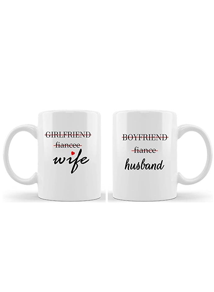 PRINTSHOP4ME Happy Anniversary Couple Mug Gifts Best Anniversary MUG | Wedding Anniversary Mug Anniversary Couple Mug| COFFEE MUG-Set Of 2 Pcs  - Image 1