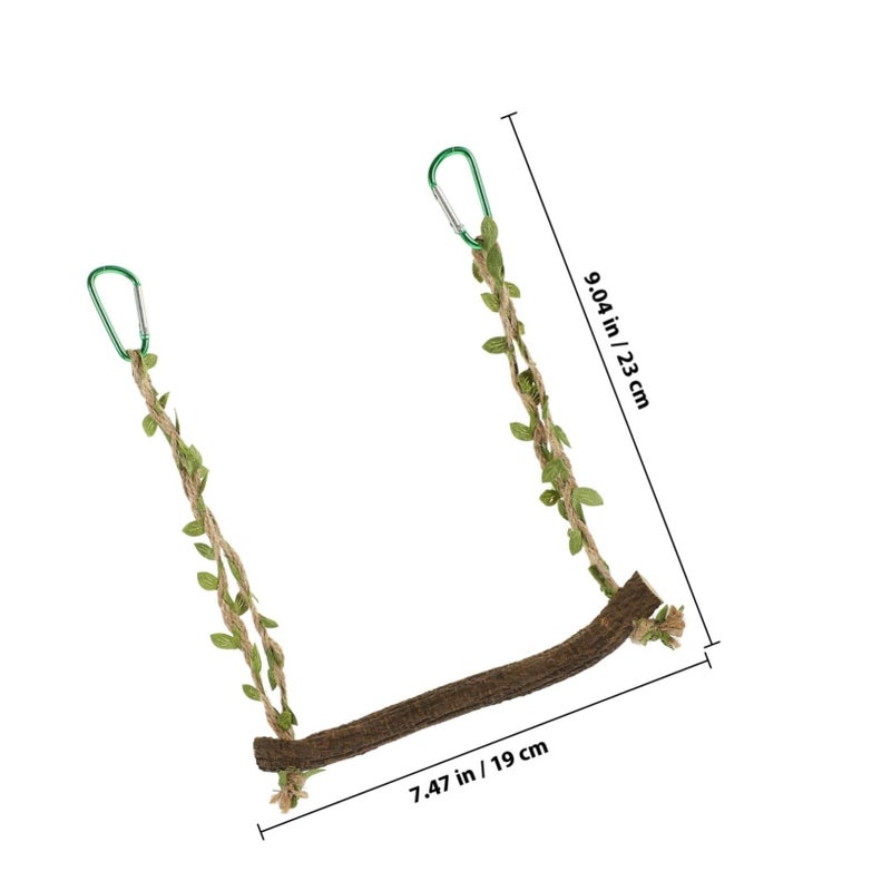 Natural Wood Parrot Perch Swing for Birds Bite Resistant Stand Toy Cage Accessory - Image 3