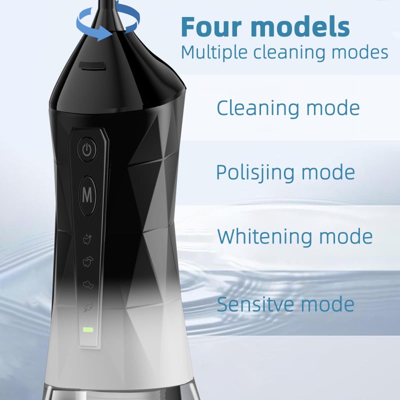 molux Water flosser+Electric Toothbrush Combination Set -5-Speed Sonic Electric Toothbrush, 4-Speed Portable Water flosser, Super Waterproof, a Great Gift for Friends (Black) - Image 4