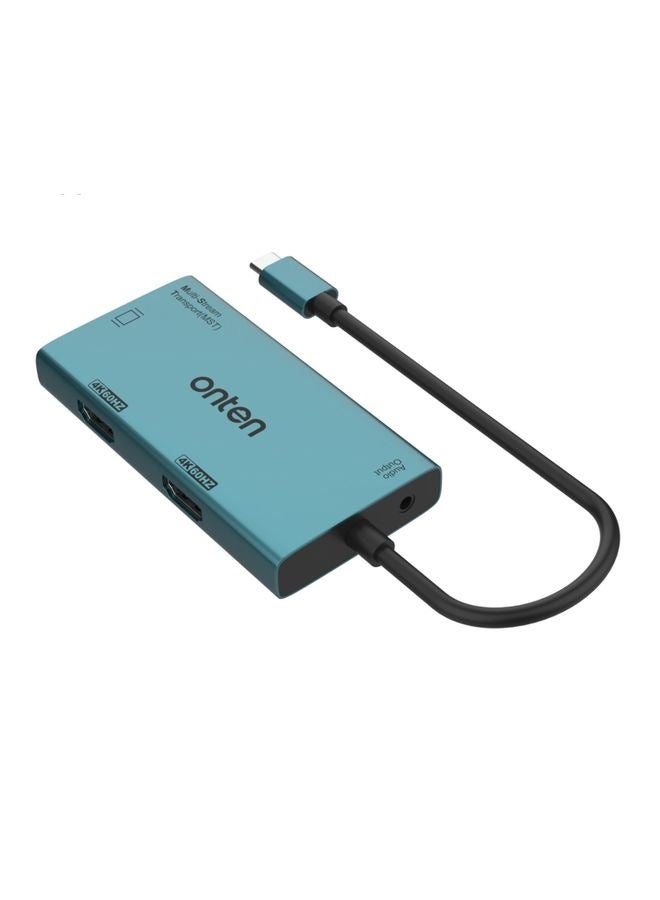 Onten M206 4K 60Hz 4 in 1 Type-C to Dual HDMI + VGA + 3.5mm Video Converter Adapter - Image 2